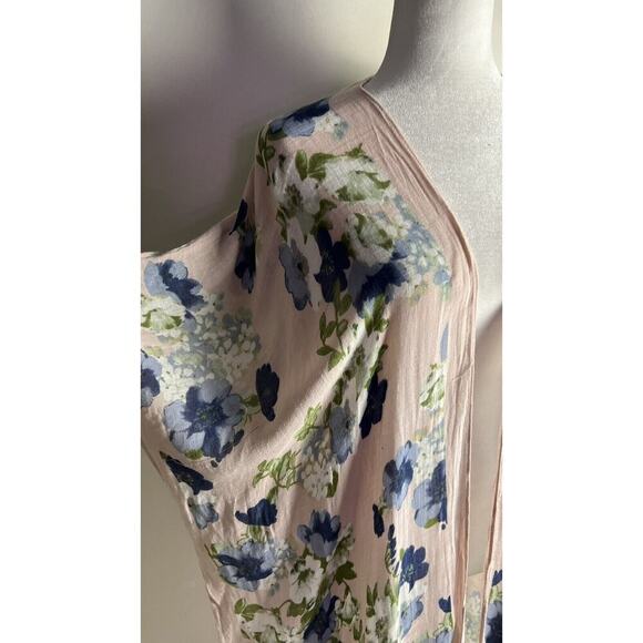 Woven Heart Boho Pink Floral Multicolor Wrap Duster Kimono Cover Up One Size - Picture 5 of 8